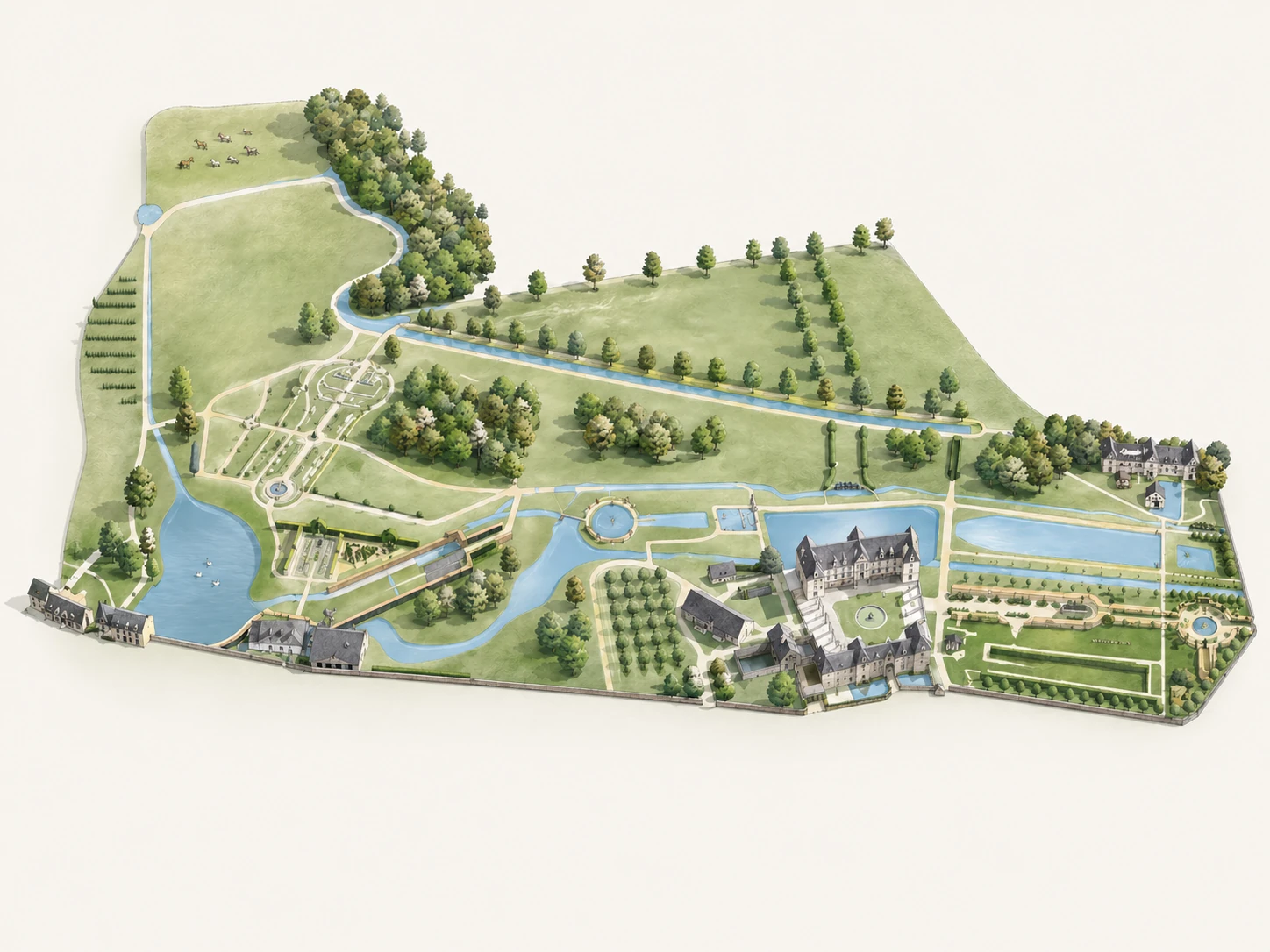 Plan du domaine d’Annevoie